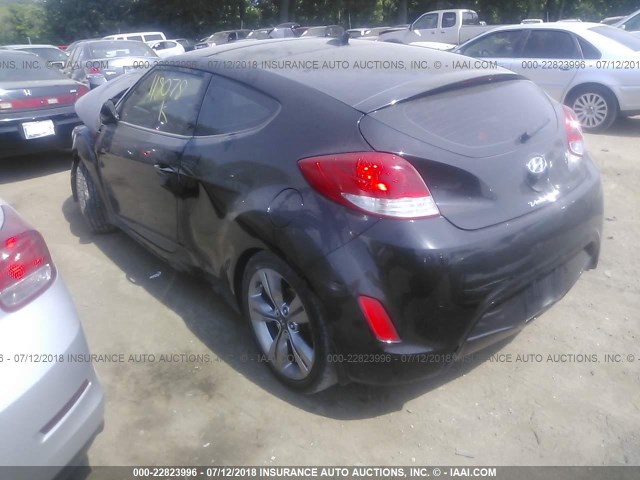 KMHTC6AD7DU118078 - 2013 HYUNDAI VELOSTER BLACK photo 3