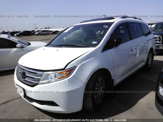 5FNRL5H68CB097345 - 2012 HONDA ODYSSEY EXL WHITE photo 2