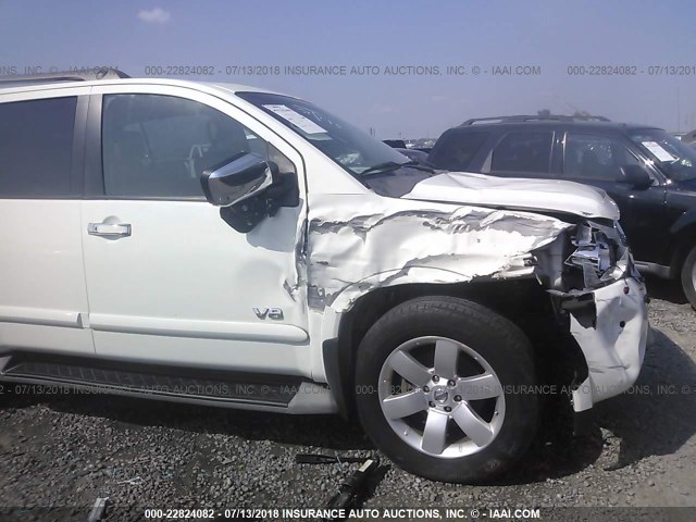 5N1AA08CX8N633485 - 2008 NISSAN ARMADA SE/LE WHITE photo 6