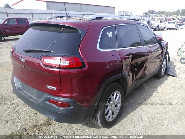 1C4PJLCBXHW527000 - 2017 JEEP CHEROKEE LATITUDE MAROON photo 4