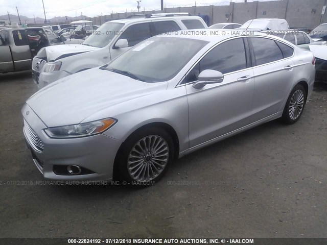 3FA6P0K99ER178746 - 2014 FORD FUSION TITANIUM SILVER photo 2