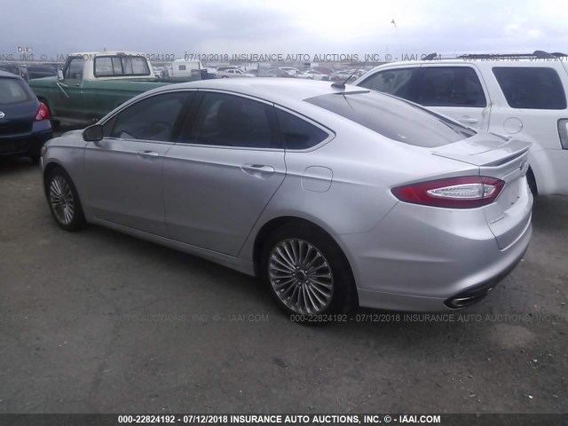 3FA6P0K99ER178746 - 2014 FORD FUSION TITANIUM SILVER photo 3