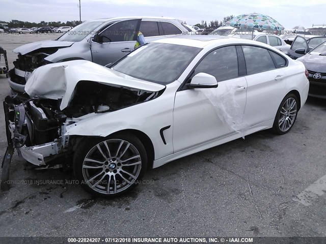 WBA4F7C30HG788616 - 2017 BMW 430I GRAN COUPE WHITE photo 2