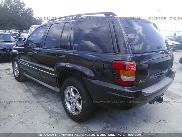 1J8GX68J04C170155 - 2004 JEEP GRAND CHEROKEE OVERLAND BLACK photo 3