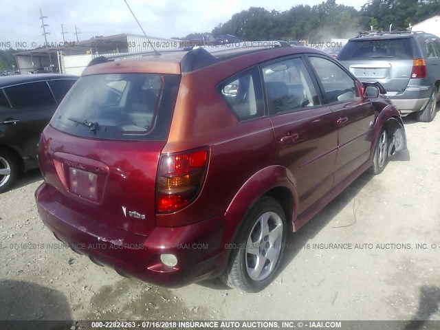 5Y2SL65857Z417623 - 2007 PONTIAC VIBE RED photo 4