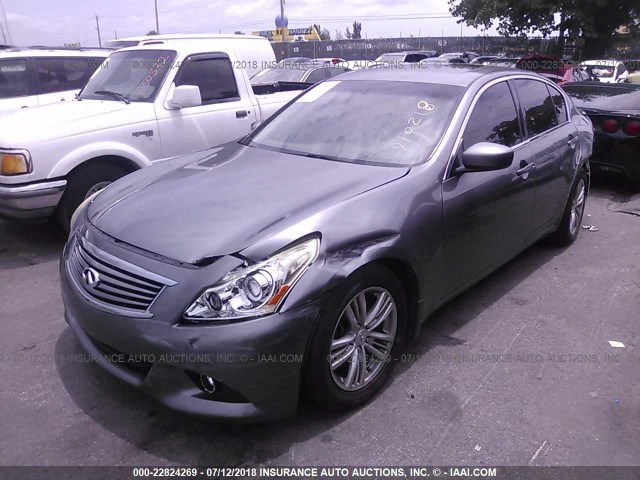 JN1DV6AP8CM810218 - 2012 INFINITI G25 JOURNEY GRAY photo 2