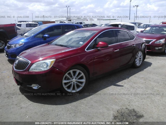 1G4PR5SK2C4125266 - 2012 BUICK VERANO CONVENIENCE RED photo 2