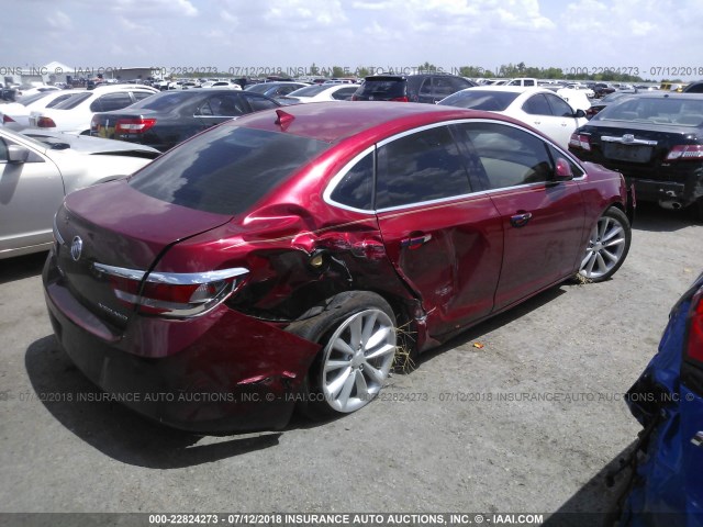 1G4PR5SK2C4125266 - 2012 BUICK VERANO CONVENIENCE RED photo 4