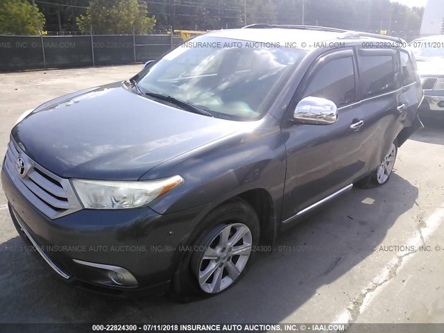 5TDZK3EH7BS045812 - 2011 TOYOTA HIGHLANDER SE GRAY photo 2