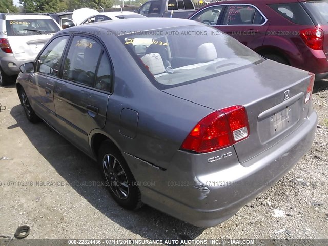 2HGES16345H507060 - 2005 HONDA CIVIC DX VP ნაცრისფერი ფოტო 3