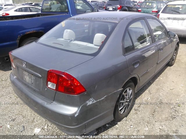 2HGES16345H507060 - 2005 HONDA CIVIC DX VP ნაცრისფერი ფოტო 4