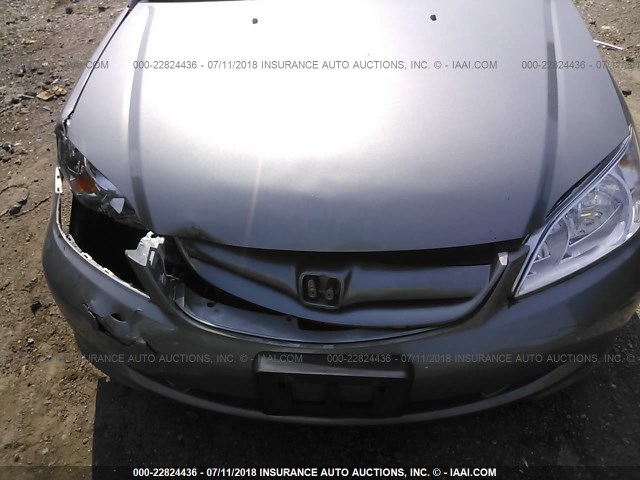 2HGES16345H507060 - 2005 HONDA CIVIC DX VP ნაცრისფერი ფოტო 6