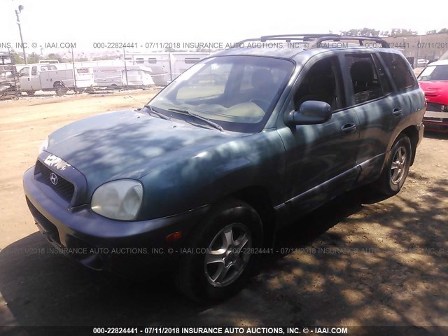 KM8SC13D22U247984 - 2002 HYUNDAI SANTA FE GLS/LX GREEN photo 2