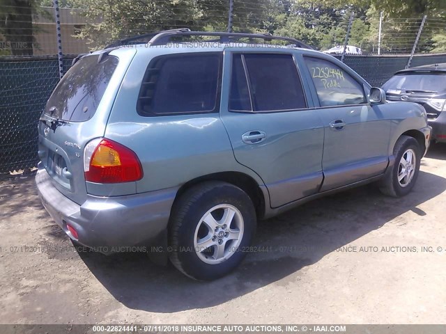 KM8SC13D22U247984 - 2002 HYUNDAI SANTA FE GLS/LX GREEN photo 4