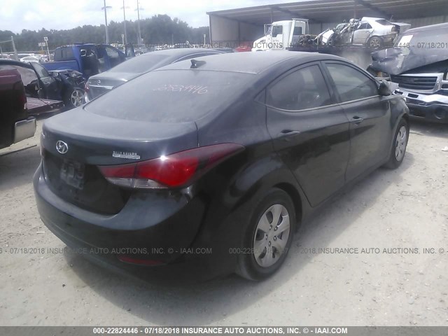 KMHDH4AEXGU646253 - 2016 HYUNDAI ELANTRA SE/SPORT/LIMITED BLACK photo 4