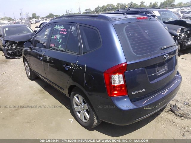 KNAFG525377075995 - 2007 KIA RONDO LX/EX BLUE photo 3