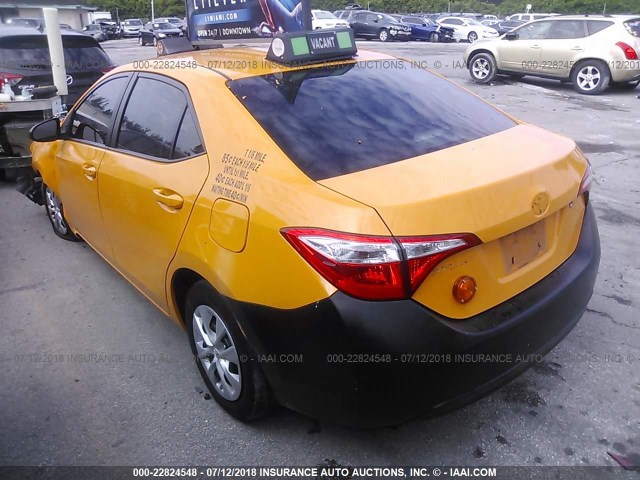 2T1BURHEXEC206537 - 2014 TOYOTA COROLLA L/LE/LE PLS/PRM/S/S PLS YELLOW photo 3