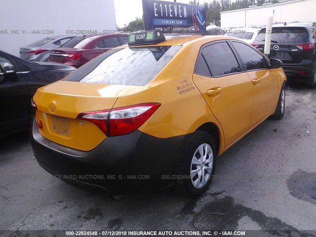 2T1BURHEXEC206537 - 2014 TOYOTA COROLLA L/LE/LE PLS/PRM/S/S PLS YELLOW photo 4