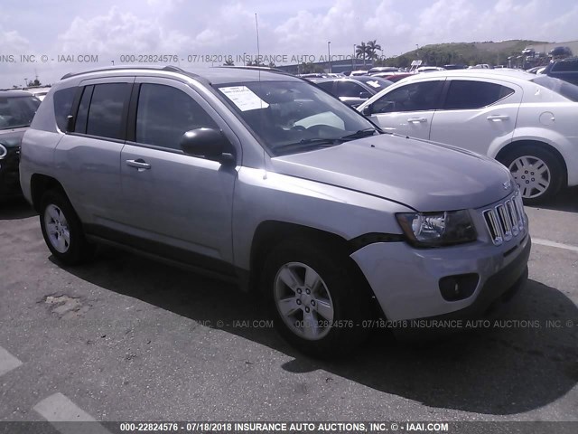 1C4NJCBA8FD250338 - 2015 JEEP COMPASS SPORT SILVER photo 1