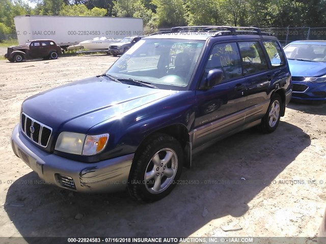 JF1SF65512H747213 - 2002 SUBARU FORESTER S BLUE photo 2