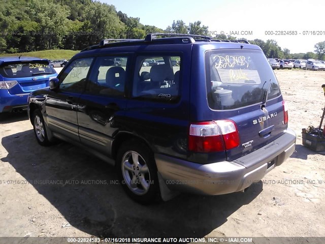 JF1SF65512H747213 - 2002 SUBARU FORESTER S BLUE photo 3