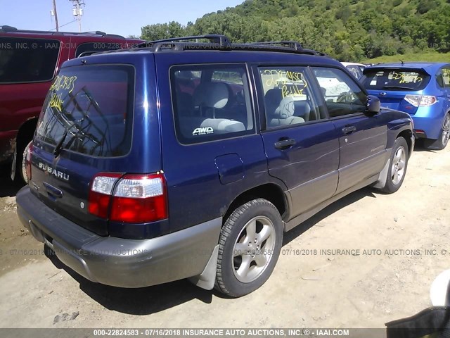 JF1SF65512H747213 - 2002 SUBARU FORESTER S BLUE photo 4