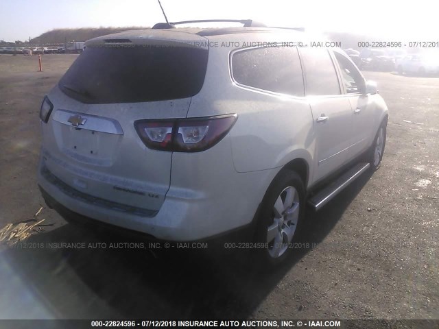 1GNKVJKD9EJ138547 - 2014 CHEVROLET TRAVERSE LTZ WHITE photo 4