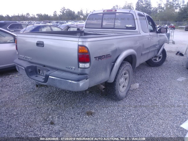 5TBRT341X4S445313 - 2004 TOYOTA TUNDRA ACCESS CAB SR5 SILVER photo 4