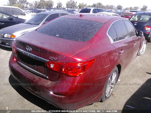 JN1EV7AP6GM303138 - 2016 INFINITI Q50 PREMIUM/SPORT RED photo 4