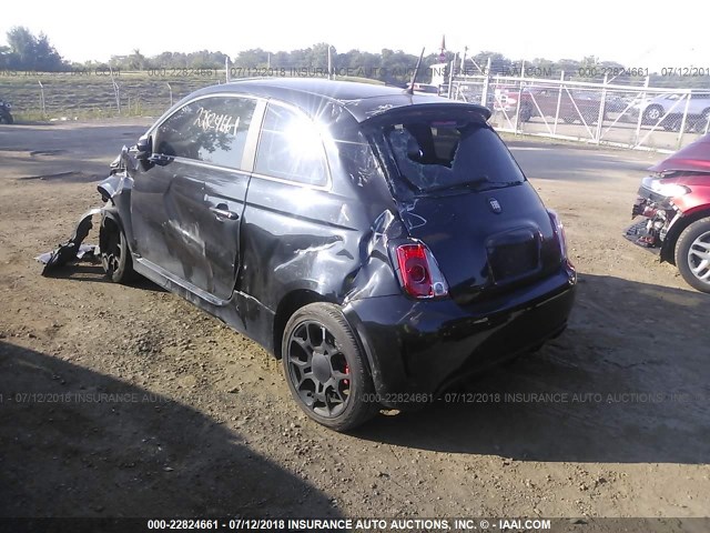 3C3CFFHHXDT624569 - 2013 FIAT 500 SPORT BLACK photo 3