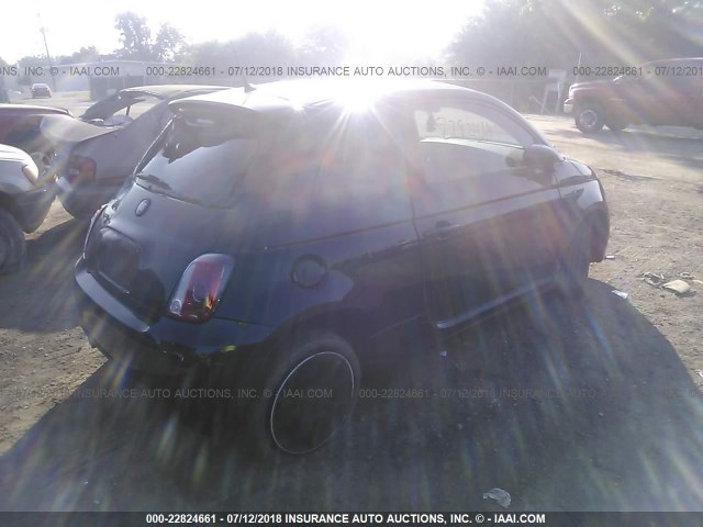 3C3CFFHHXDT624569 - 2013 FIAT 500 SPORT BLACK photo 4