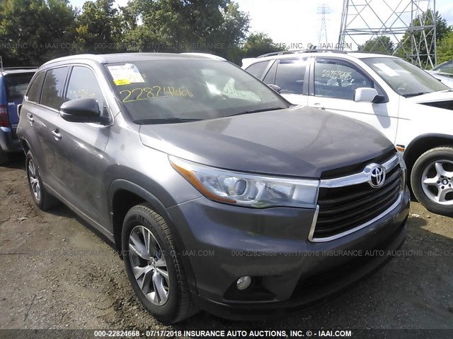 5TDJKRFH8FS101504 - 2015 TOYOTA HIGHLANDER XLE Pewter photo 1
