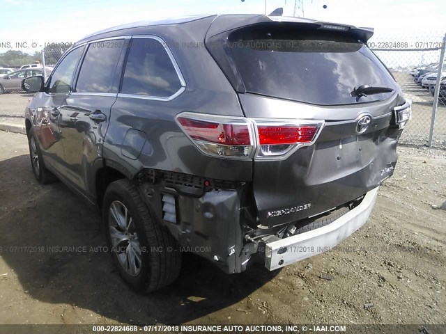 5TDJKRFH8FS101504 - 2015 TOYOTA HIGHLANDER XLE Pewter photo 3