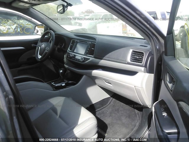 5TDJKRFH8FS101504 - 2015 TOYOTA HIGHLANDER XLE Pewter photo 5