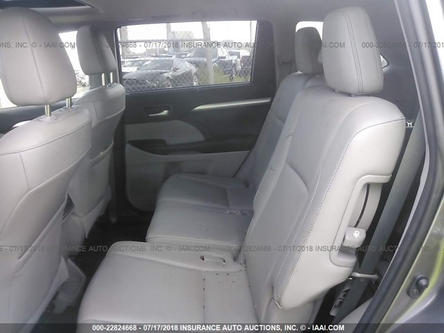 5TDJKRFH8FS101504 - 2015 TOYOTA HIGHLANDER XLE Pewter photo 8