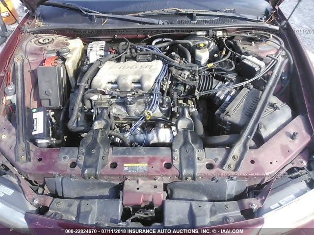 1G2WK52J82F236195 - 2002 PONTIAC GRAND PRIX SE MAROON photo 10