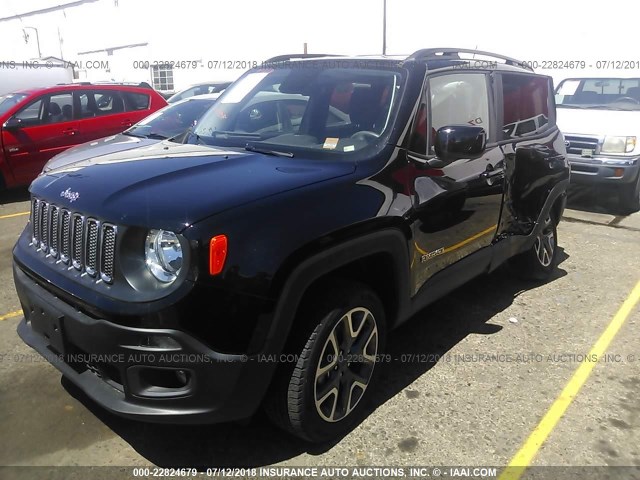 ZACCJBBB3HPF15844 - 2017 JEEP RENEGADE LATITUDE BLACK photo 2