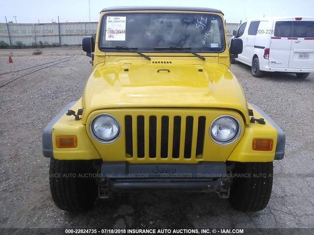 1J4FA49S14P745592 - 2004 JEEP WRANGLER / TJ SPORT YELLOW photo 6