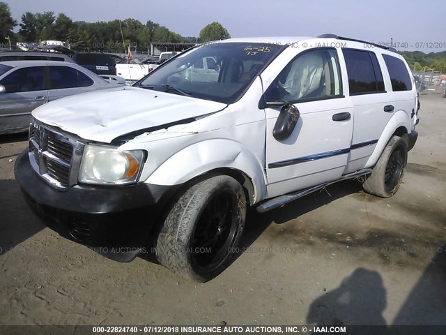 1D8HD38N78F149380 - 2008 DODGE DURANGO SXT WHITE photo 2