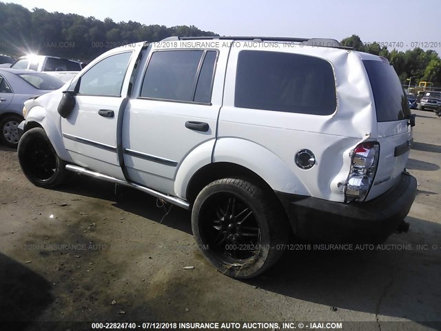 1D8HD38N78F149380 - 2008 DODGE DURANGO SXT WHITE photo 3