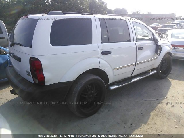 1D8HD38N78F149380 - 2008 DODGE DURANGO SXT WHITE photo 4