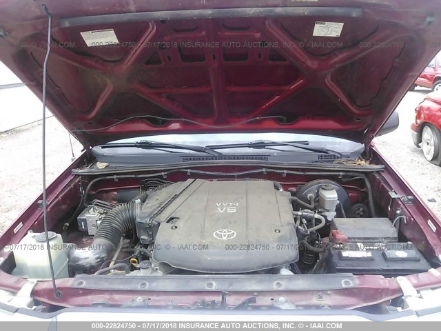 3TMJU62N86M016389 - 2006 TOYOTA TACOMA DOUBLE CAB PRERUNNER RED photo 10