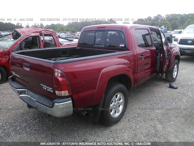 3TMJU62N86M016389 - 2006 TOYOTA TACOMA DOUBLE CAB PRERUNNER RED photo 4