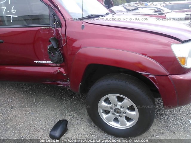 3TMJU62N86M016389 - 2006 TOYOTA TACOMA DOUBLE CAB PRERUNNER RED photo 6