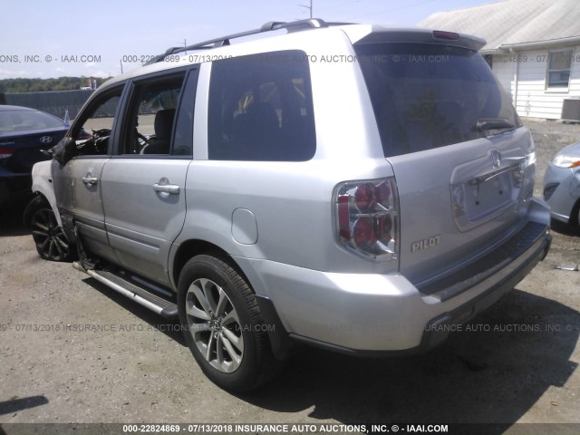 5FNYF18308B041005 - 2008 HONDA PILOT SE SILVER photo 3