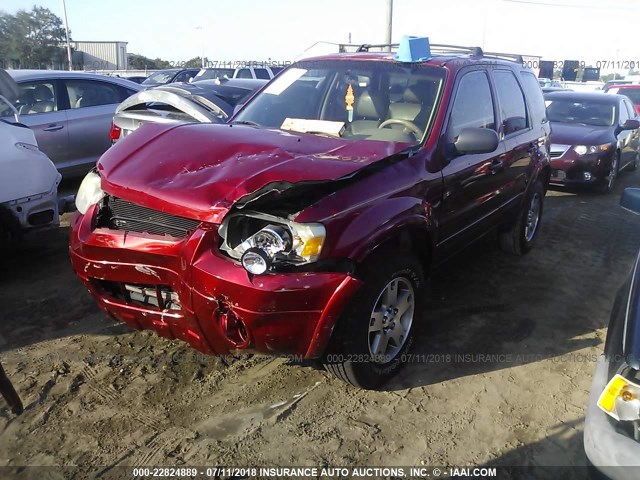1FMCU04175KD86668 - 2005 FORD ESCAPE LIMITED RED photo 2