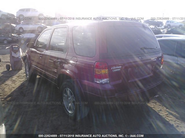 1FMCU04175KD86668 - 2005 FORD ESCAPE LIMITED RED photo 3
