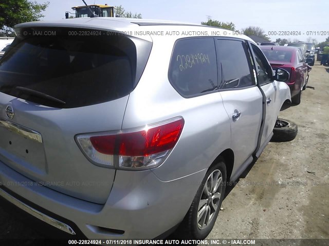 5N1AR2MN8DC633969 - 2013 NISSAN PATHFINDER S/SV/SL/PLATINUM 银色 照片 4