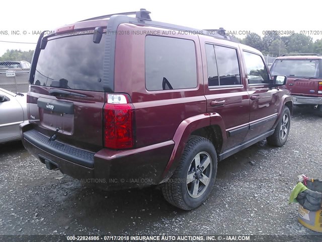 1J8HG48K58C164679 - 2008 JEEP COMMANDER SPORT წითელი ფოტო 4