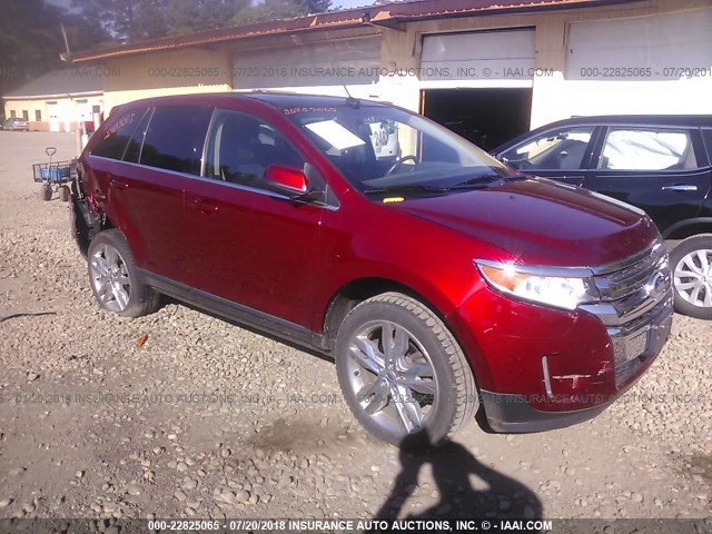 2FMDK4KC1EBB50971 - 2014 FORD EDGE LIMITED RED photo 1